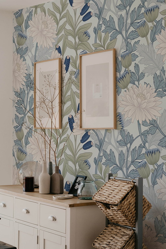 tapety i naklejki ścienne Tapeta William Morris niebieski