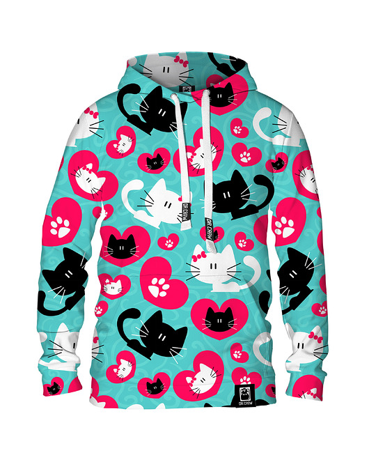 bluza z kapturem damska Damska Bluza z kapturem DR.CROW Heart Kitty