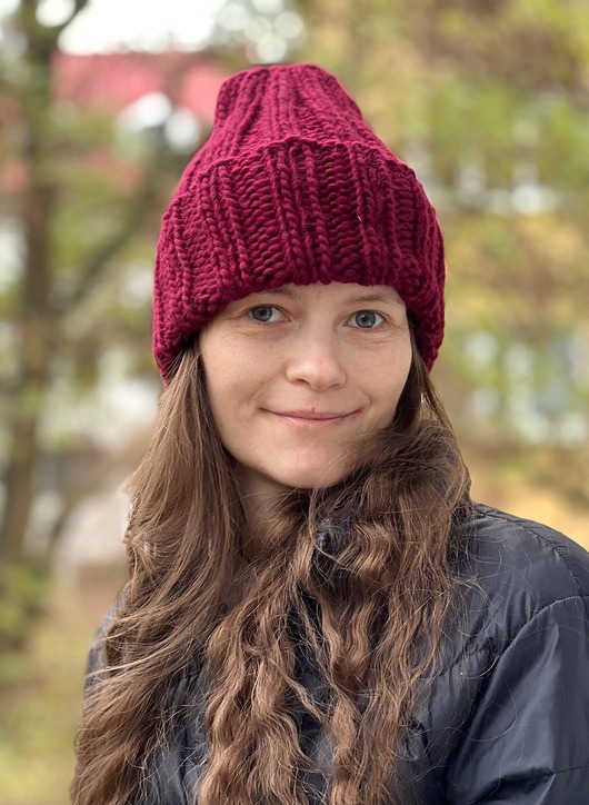 czapki damskie Buran - zimowa czapka z wełny peruwiańskiej bordowa