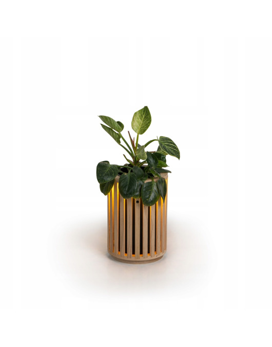 doniczki Podświetlana donica z lameli 28 cm