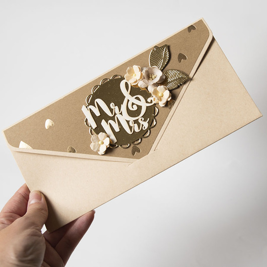 kartki scrapbooking Kartka ślubna folder na pieniądze kieszonka