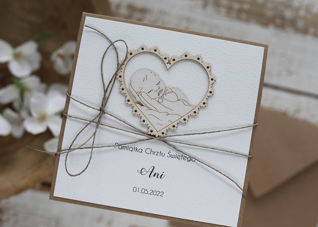 kartki scrapbooking Oryginalna kartka na chrzest z kopertą