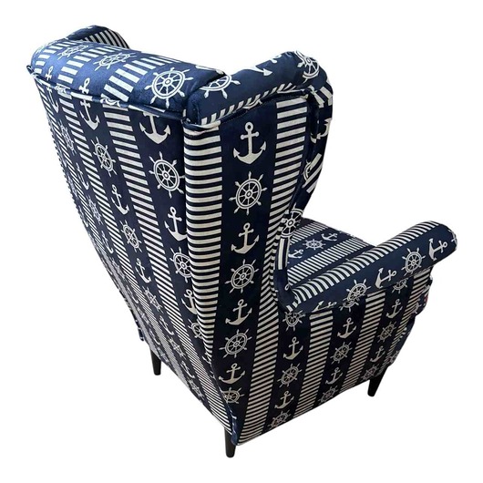 fotele Fotel uszak Kapitan we wzory, welurowy