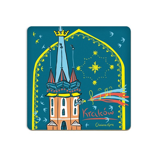 Podkładka pod kubek Kraków Hejnał Gliniana Kura