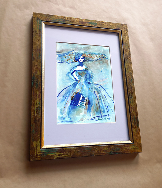 obrazy Kumoszka 8 - akwarela 16x24 cm unikat