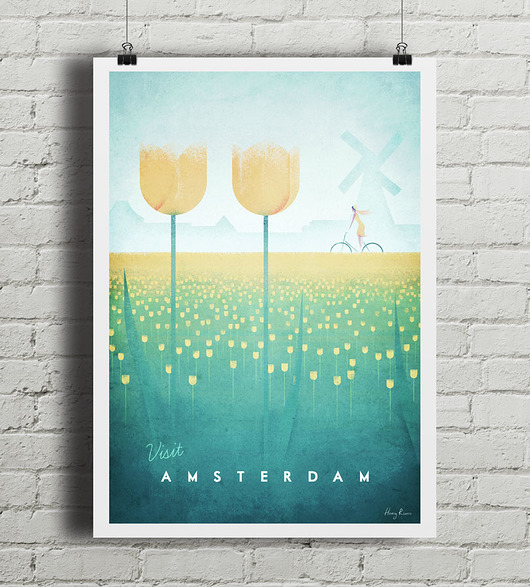 Amsterdam  - vintage plakat  minimalmill