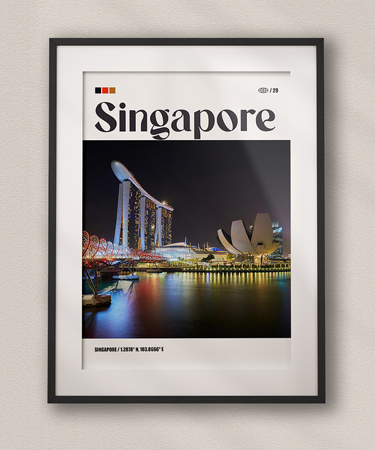 plakaty Minimalistyczny plakat Singapur