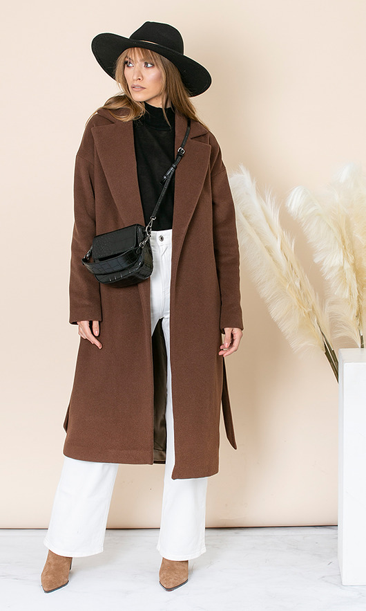 płaszcze damskie Płaszcz z kaszmirem i alpaką WOOL&TOBACCO