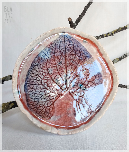 pojemniki na biżuterię Listek - talerz ceramiczny na biżuterię, drobiazgi