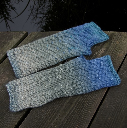 ombre jeans / mitenki agat handmade