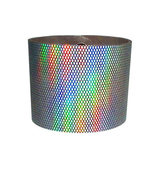 Bransoleta skórzana holograficzny mankiet Mikashka