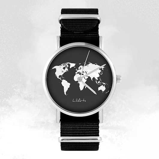zegarki unisex Zegarek - Mapa świata - czarny, nato, unisex