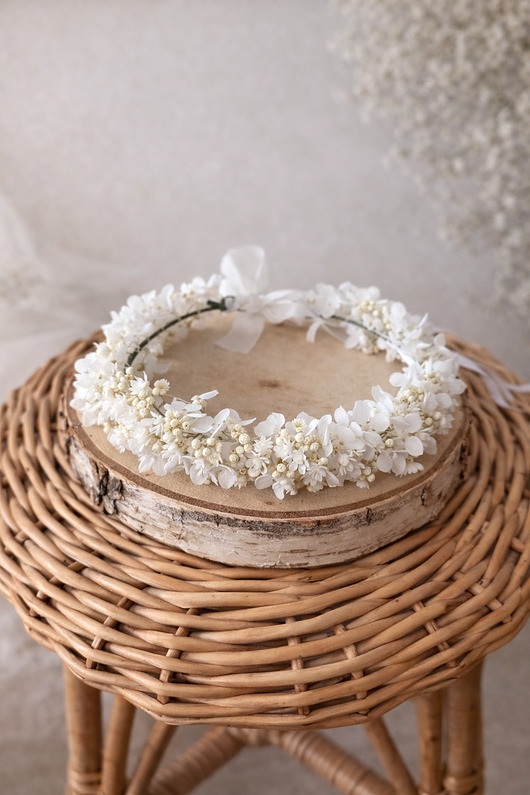 wianki komunijne Wianek na głowę biel i krem