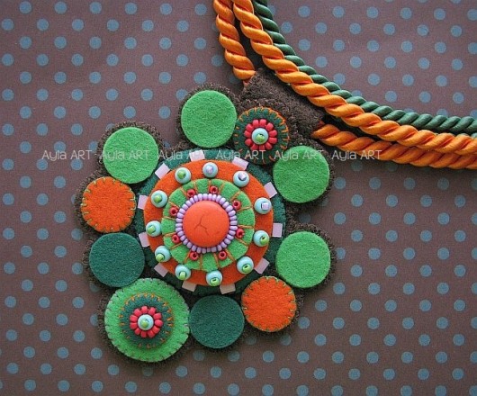 Naszyjnik green & orange :) AylaArt