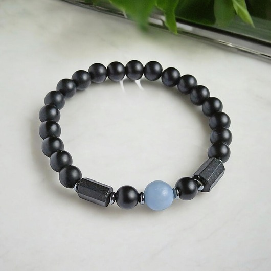 biżuteria męska ANGELIT - duchowy opiekun, TURMALIN - ochrona. ONYKS - odwaga, siła