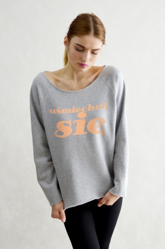 UŚMIECHNIJ SIĘ szara bluza oversize GAU great as You