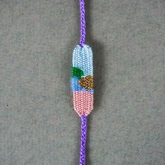 bransoletki - inne Tkana, mini bransoletka na sznureczku - pastelowy widoczek