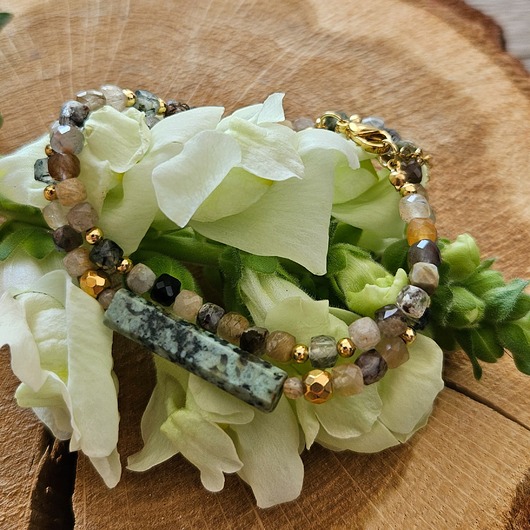 bransoletki z kamieni naturalnych Bransoletka i choker z minerałami 2w1