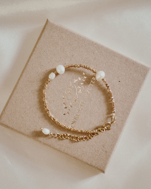 bransoletki z kamieni naturalnych Jaskierka, bransoletka z perłami