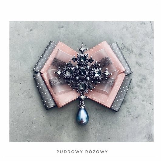 broszki Brosza z ogromnym kamieniem New Szara perła