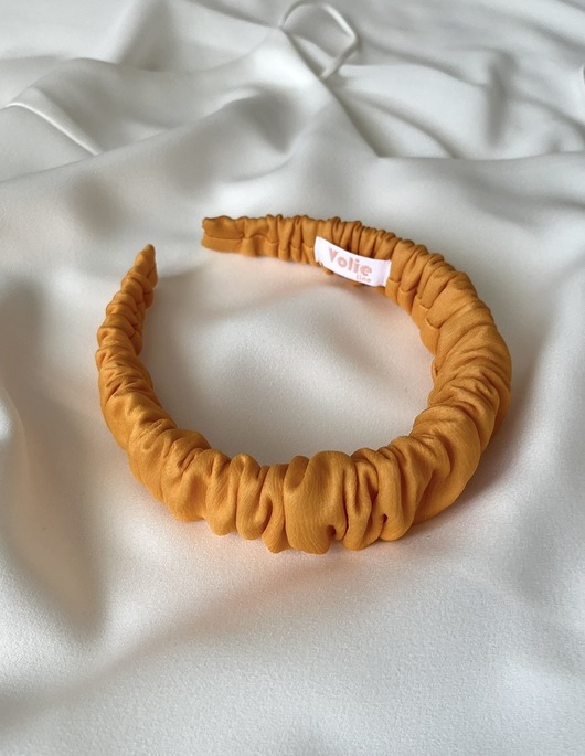 opaski do włosów Jedwabna marszczona opaska Orange Blossom standard