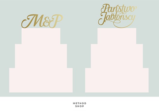 Spersonalizowany cake topper drewniany + napis methodshop