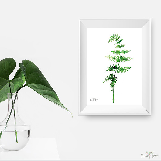 Plakat botaniczny z paprotką - 20x30cm Merely Susan