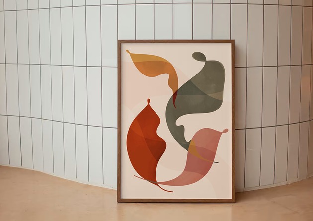 grafiki i ilustracje Plakat jesienny  Tańczące liście