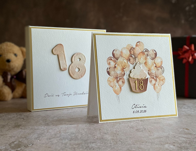 kartki scrapbooking Zestaw prezentowy na 18 urodziny / Personalizacja BE HAPPY!, BH 20
