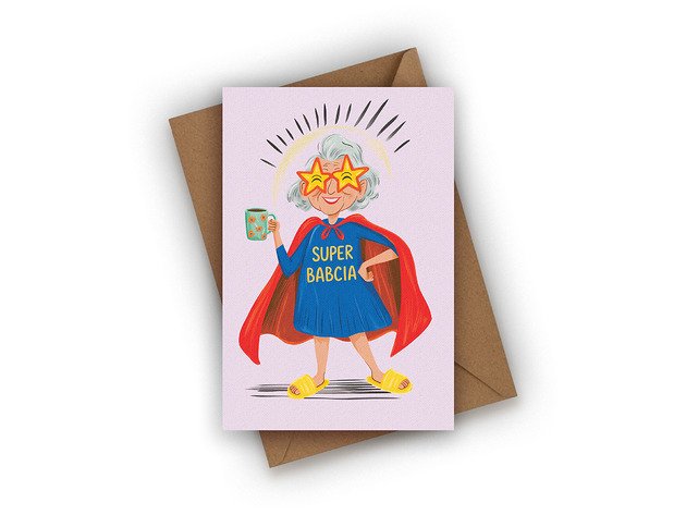 kartki okolicznościowe - wydruki Kartka na Dzień Babci- Super Babcia