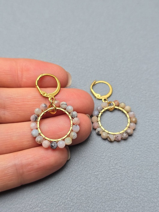 kolczyki pozłacane Kolczyki pozłacane  Opalowe Kółka