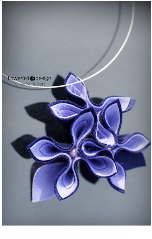 Granat z lawedną - naszyjnik FlowerFelt Design