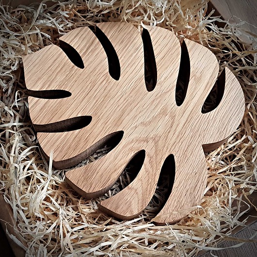 podkładki do kuchni Drewniany liść monstera, podstawka z drewna