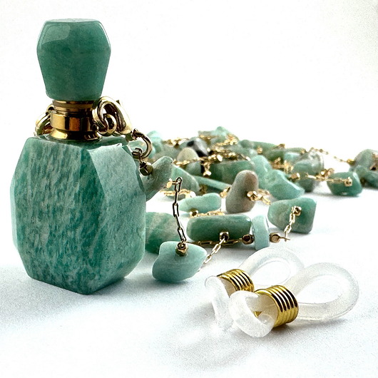 korale Wisiorek Perfumetka + Łańcuszek okulary - Turkus I - DLA MAMY