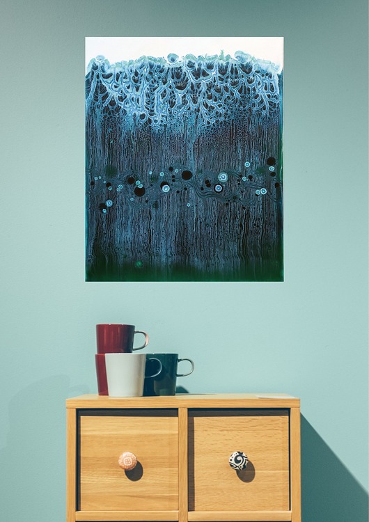 obrazy UNDERWATER ręcznie malowany z certyfikatem 40x50 cm