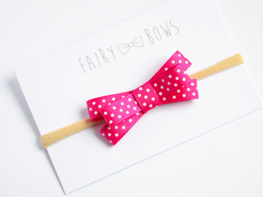 FairyBows opaska różowa kokardka FairyBows