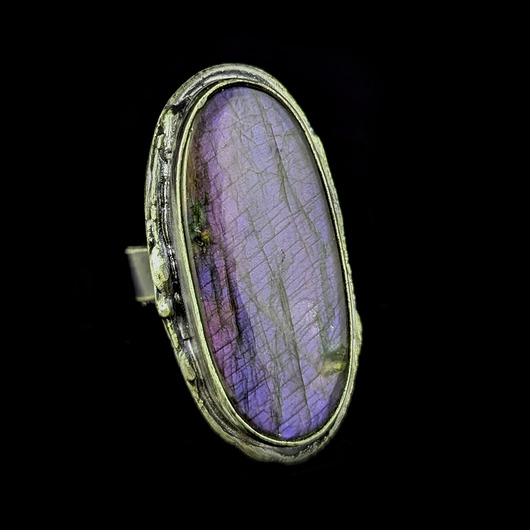 pierścionki srebrne Pierścionek labradoryt niebieskości i fiolety