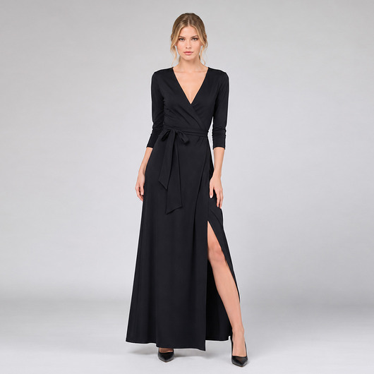 sukienki maxi damskie Kava-kava - kopertowa sukienka maxi