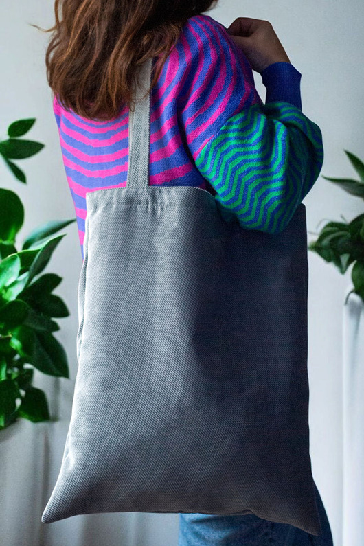 torby na zakupy Szara shopperka na ramię