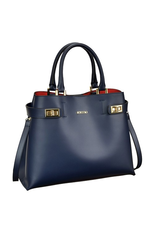 torebki do ręki Torba skórzana Shopper - granatowy (7143)