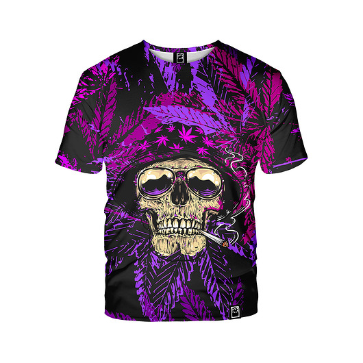 t-shirt damskie Damski T-shirt DR.CROW Cannabis Skull Pink