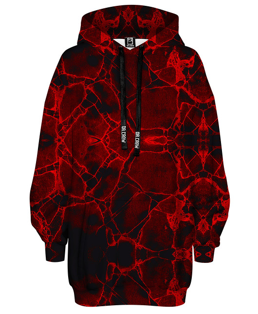 bluza z kapturem damska Bluza Oversize Tunika DR.CROW Marble Dark