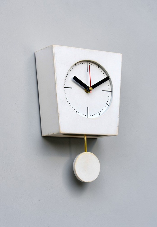 zegary Zegar ścienny drewniany cichy Biały  minimalistyczny