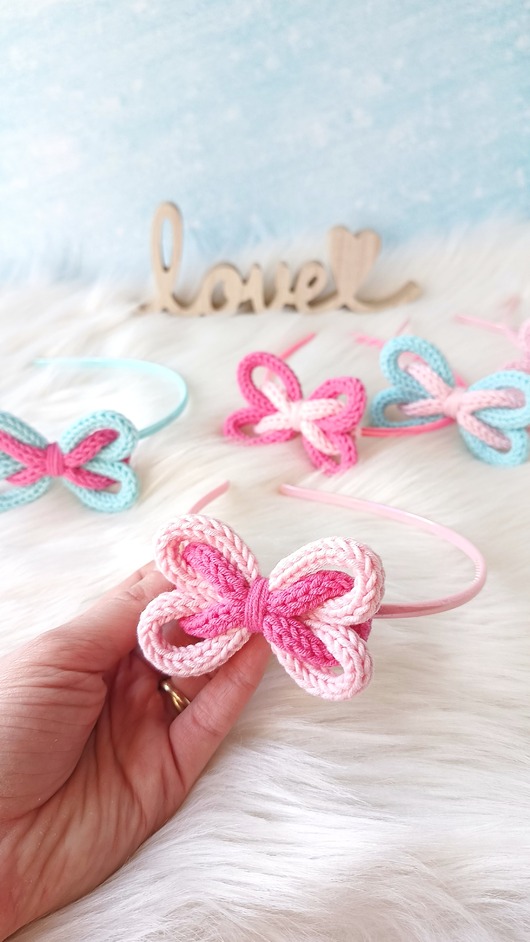 ozdoby do włosów dla dzieci Opaska do włosów z kokardką - rękodzieło