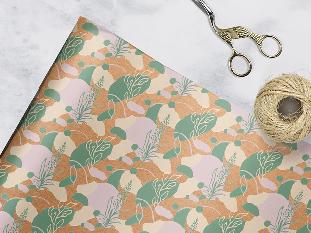 papier do pakowania - pastel abstract 025 white Wrap and Pack