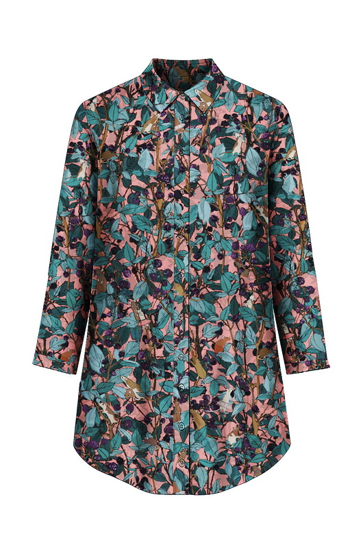 koszule damskie  Różowa KOSZULA oversize/ szmizjerka,  autoski print 100% wiskoza