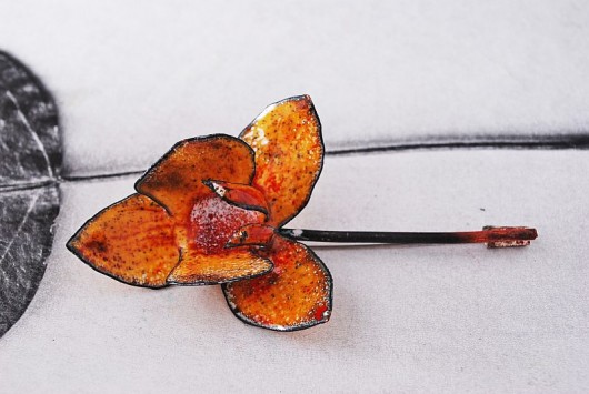 YELLOW ORCHID - broszka Dorota Oyrzanowska