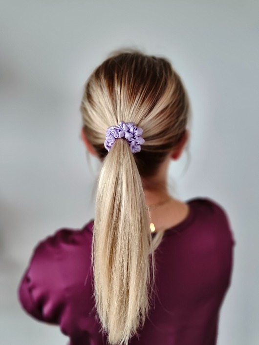 gumki do włosów Gumka jedwabna, scrunchie, frotka sweet lavender MINI