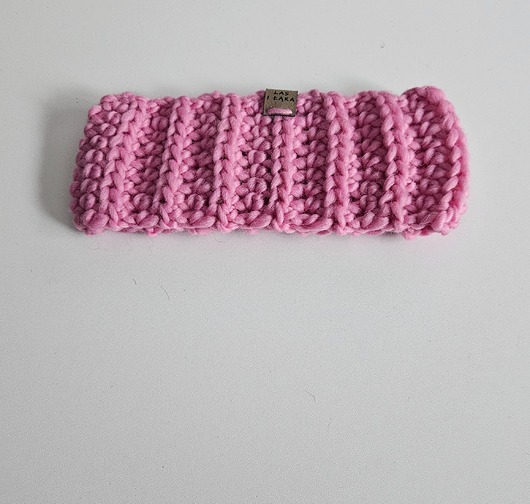 opaski do włosów Różowa Opaska wełniana