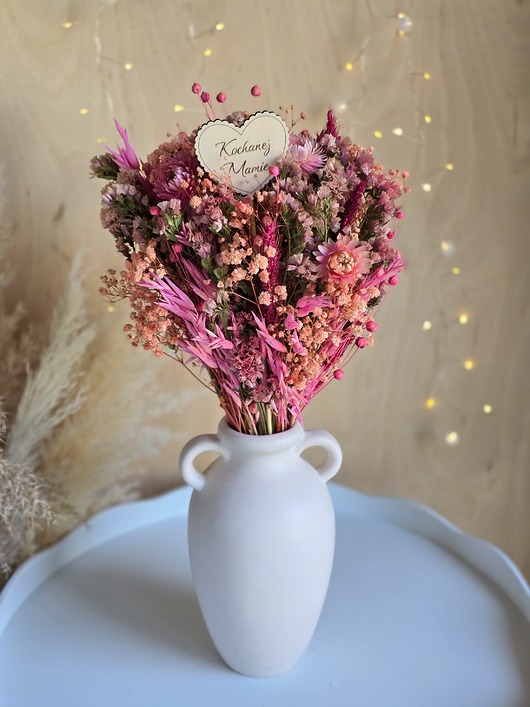 dodatki - różne Kwiaty na Dzień Mamy - bukiet suszonych kwiatów do wazonu